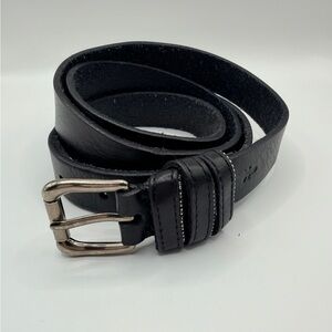 Frye Black Leather Belt with Sillver Buckle